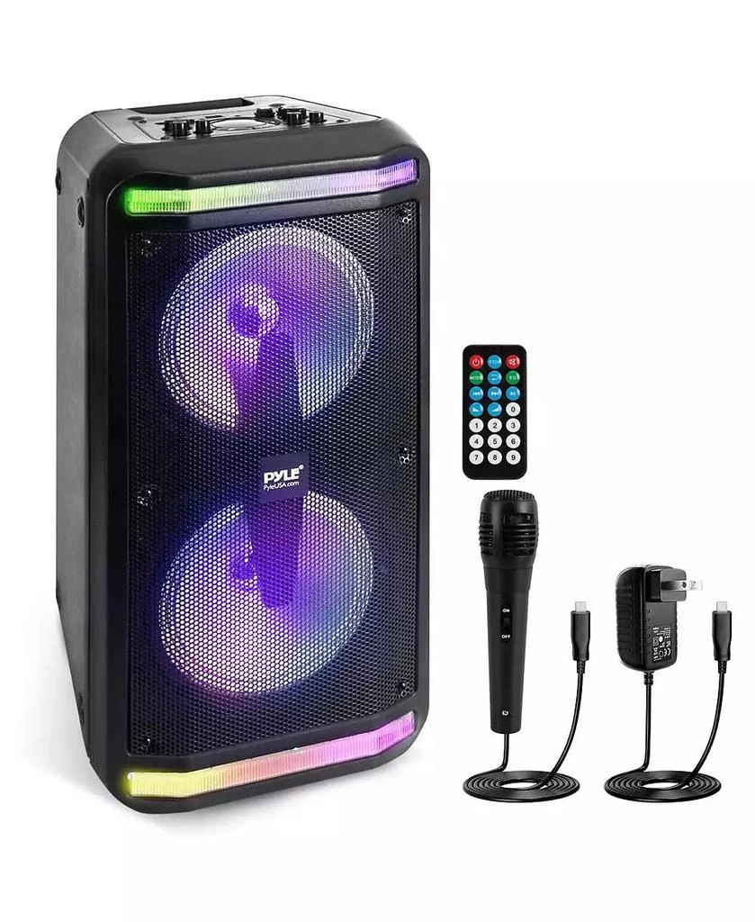 Pyle Portable PA Speaker
Microphone System With LED Party Lights, Bluetooth,
FM Radio, 600 Watt