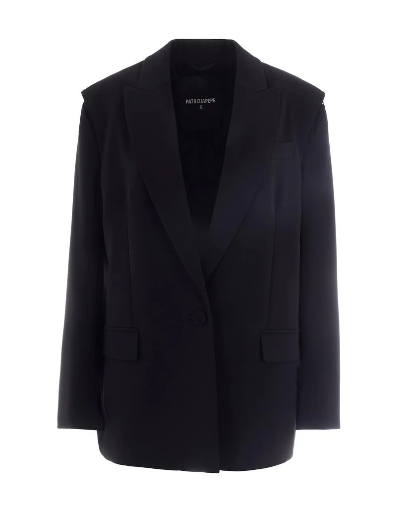 PATRIZIA Black Crepe Oversized Blazer