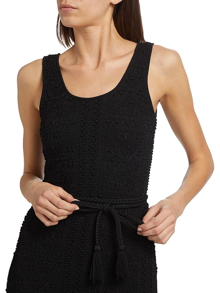 white crochet knit dress Oscar de la Renta Halter Orchid Crochet Knit Dress – Runway Catalog