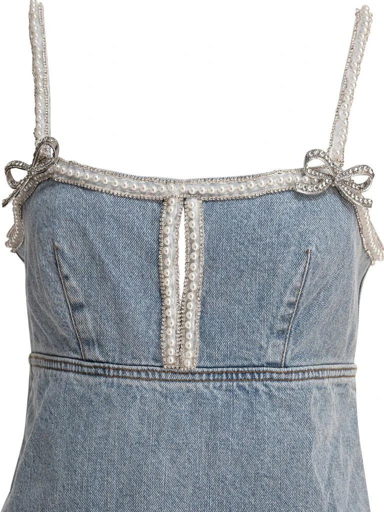 Self Portrait Self-Portrait Denim Embellished Mini Dress 3