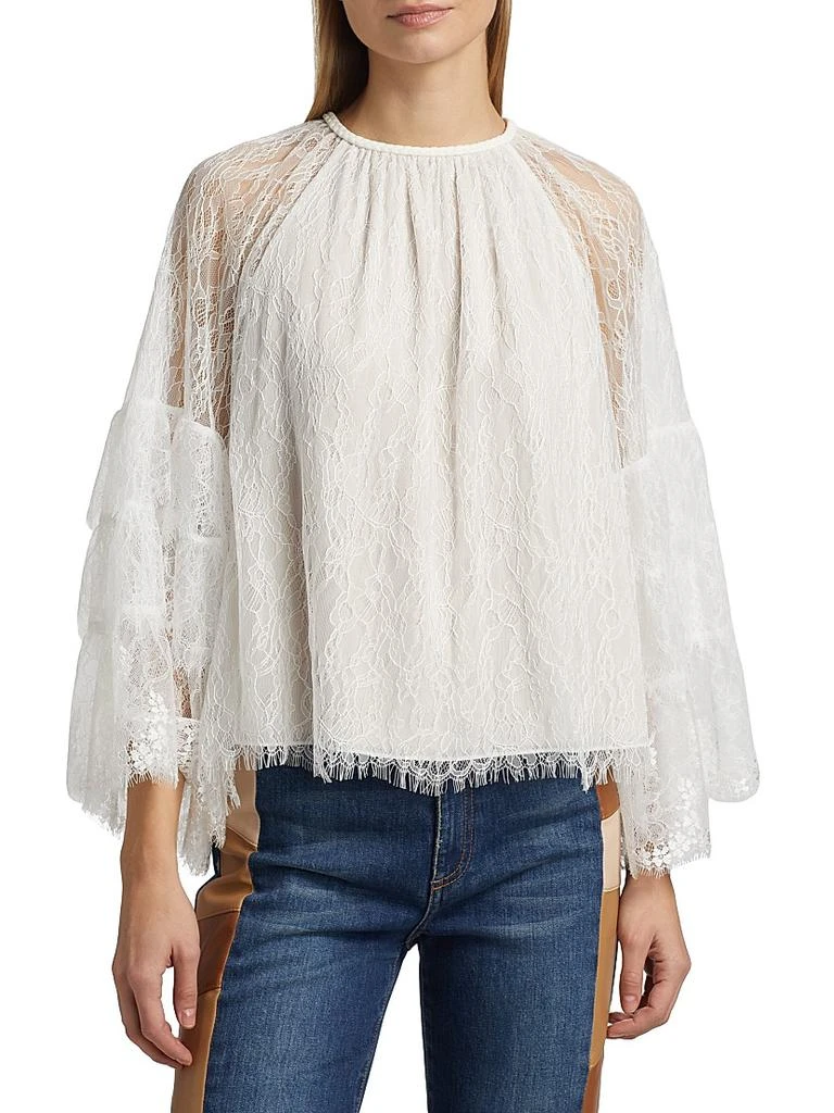 Alice + Olivia Delia Lace Ruffle Tunic Top 3