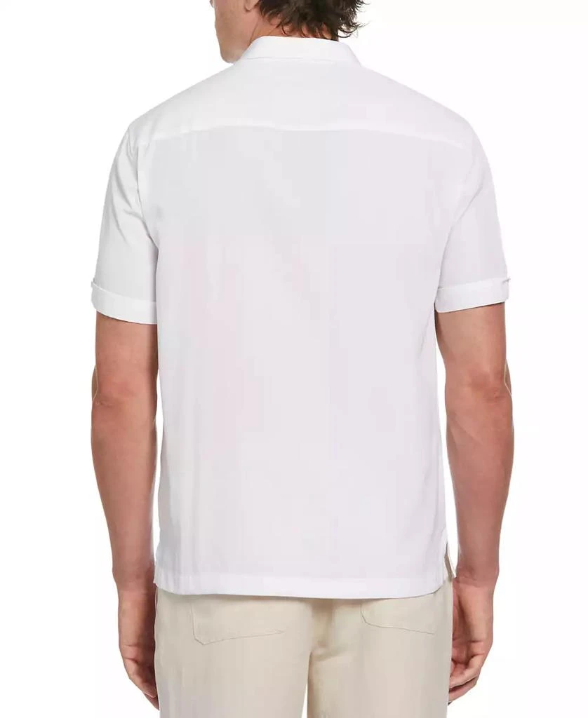 Cubavera Men's Pick Stitch Panel Short Sleeve Button-Down Shirt 2