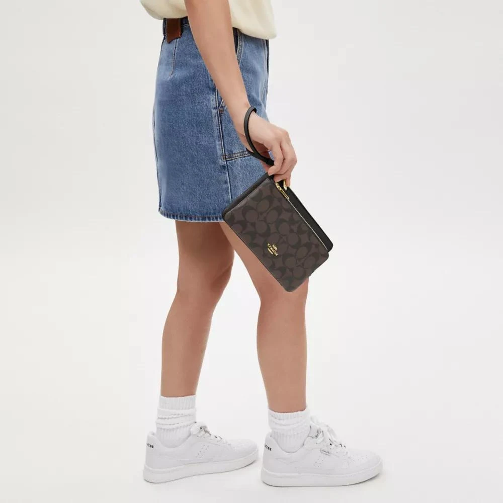Coach Double Zip Wallet In Signature Canvas 4