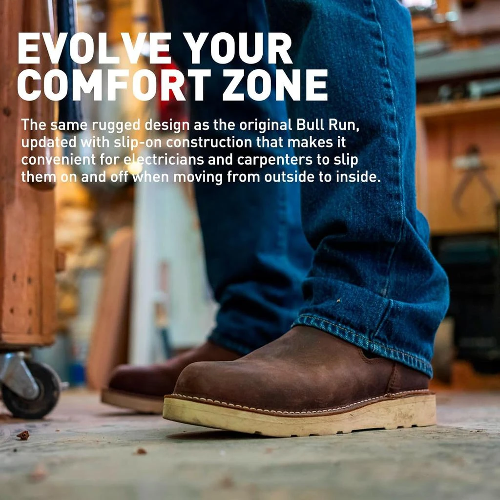 Danner Danner 6” Bull Run Chelsea Work Boots for Men - Oiled Full-Grain Leather Upper with Mesh Lining, 3-Density Cushion Footbed, and Non Slip Wedge Outsole 3