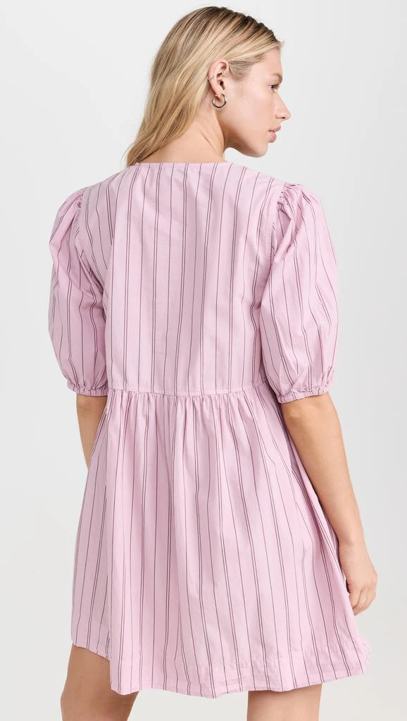 Ganni Stripe Cotton Mini Bow Tie Dress 2