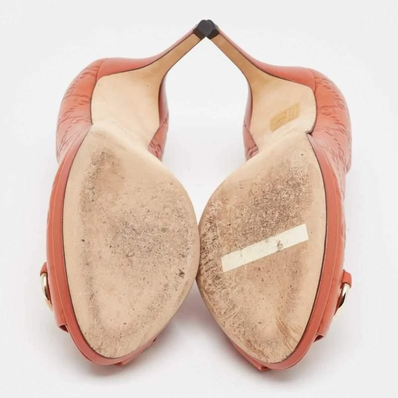 Gucci Gucci Brown Guccissima Leather Open Toe Pumps Size 37.5 6
