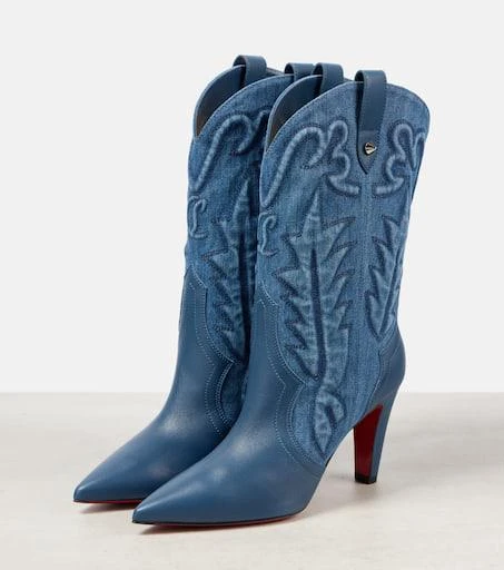 Christian Louboutin Santiabooty 85 denim ankle boots 4