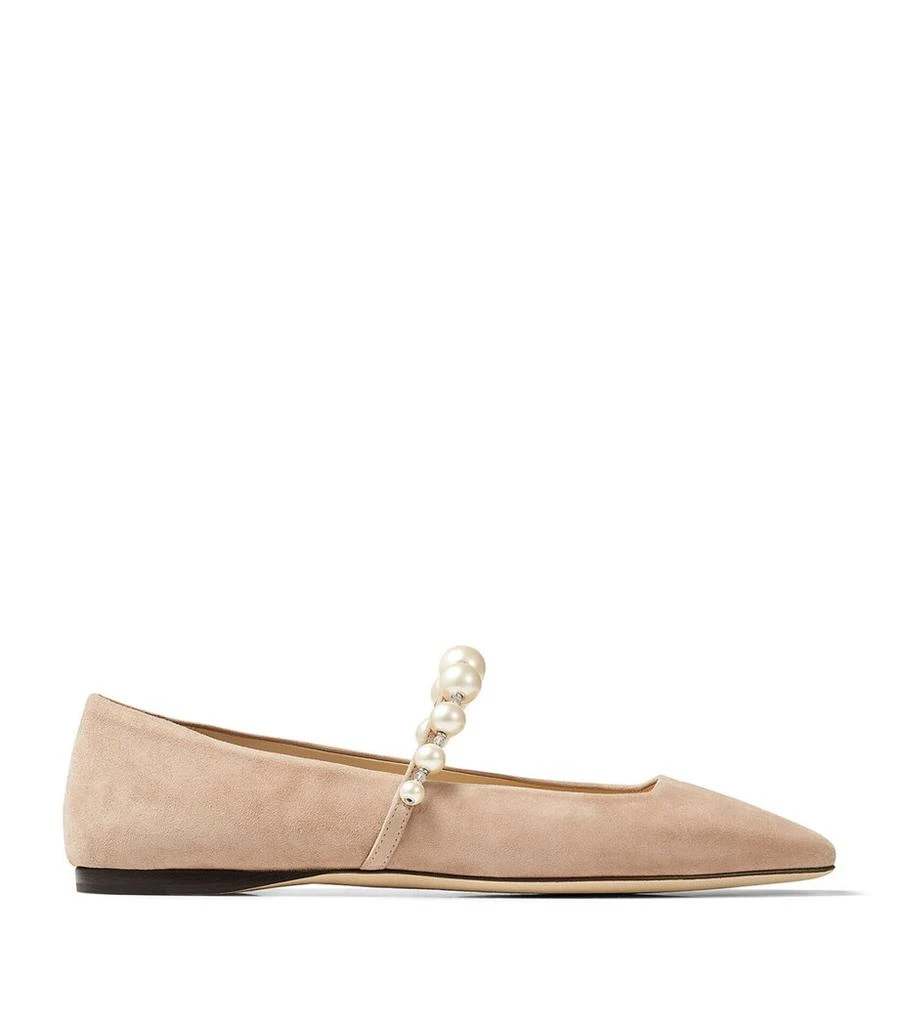 Jimmy Choo Ade Embellished Suede Ballerina Flats 1