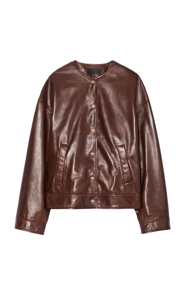 Nili Lotan NILI LOTAN - Deja Leather Bomber Jacket - Red - S - Moda Operandi