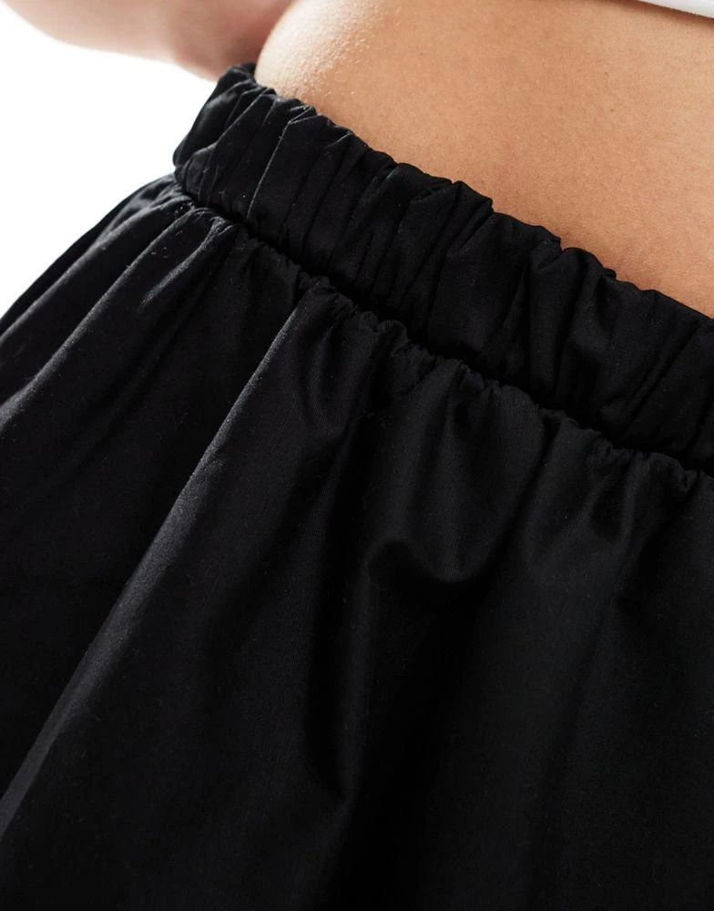 COLLUSION COLLUSION poplin midi puffball skirt in black 3
