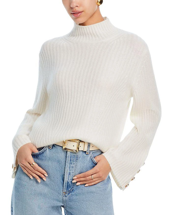 C by Bloomingdale's Cashmere Rib Knit Bell Sleeve Turtleneck Sweater - Exclusive 1