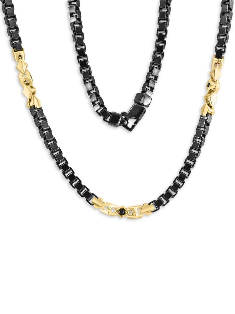 Effy 925 Gold-Plated Sterling Silver 
Black Spinel Necklace