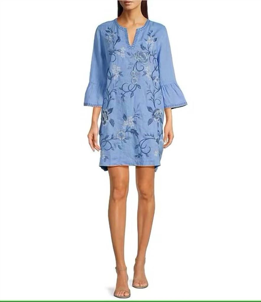 Johnny Was Johnny Was - RUFFLE SLEEVE LINEN DRESS
