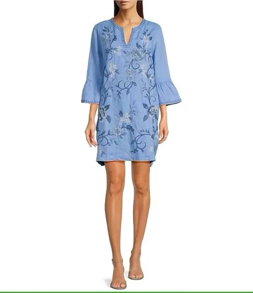 Johnny Was Johnny Was - RUFFLE SLEEVE LINEN DRESS 1