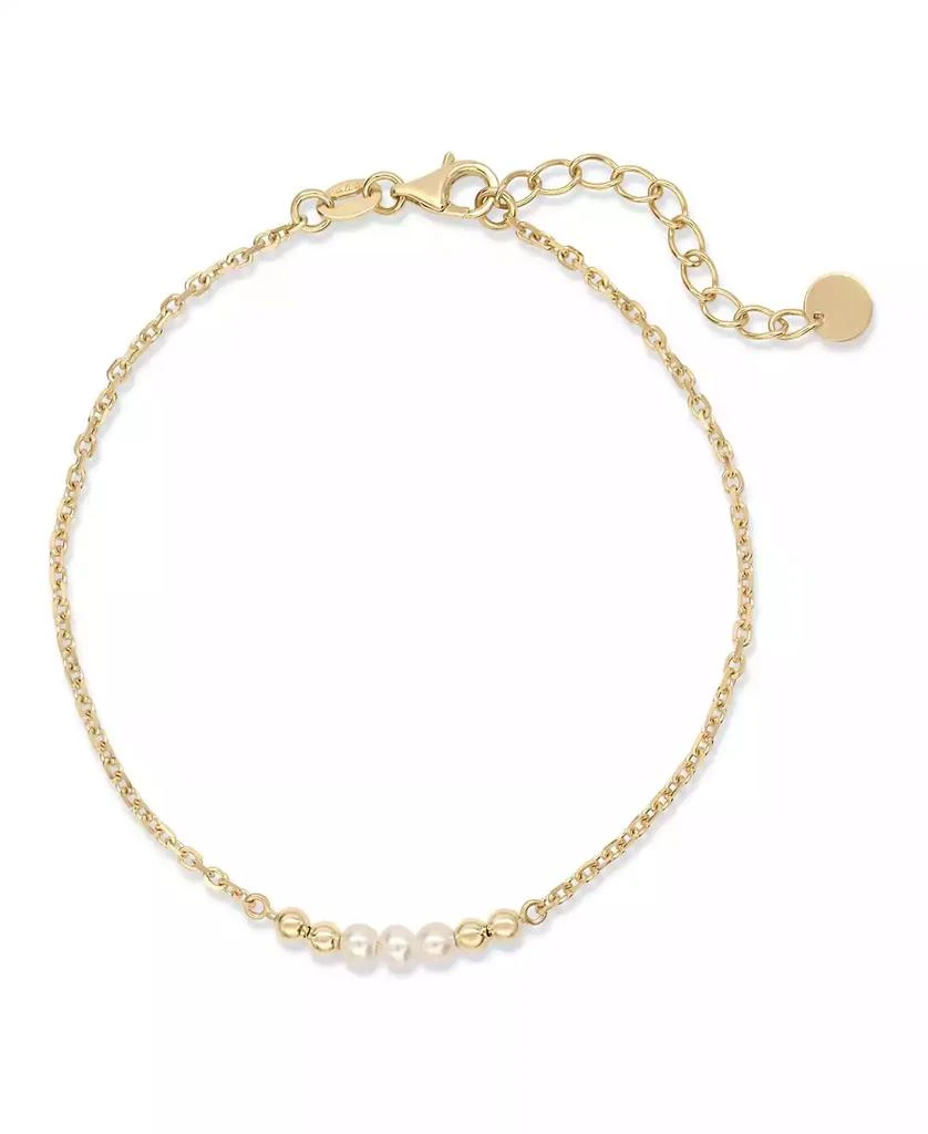DEVATA Freshwater Pearl Chain Bracelet in 14K Gold, 6.5 in adj to 7.5 in, approx. 2.0 grams. 3