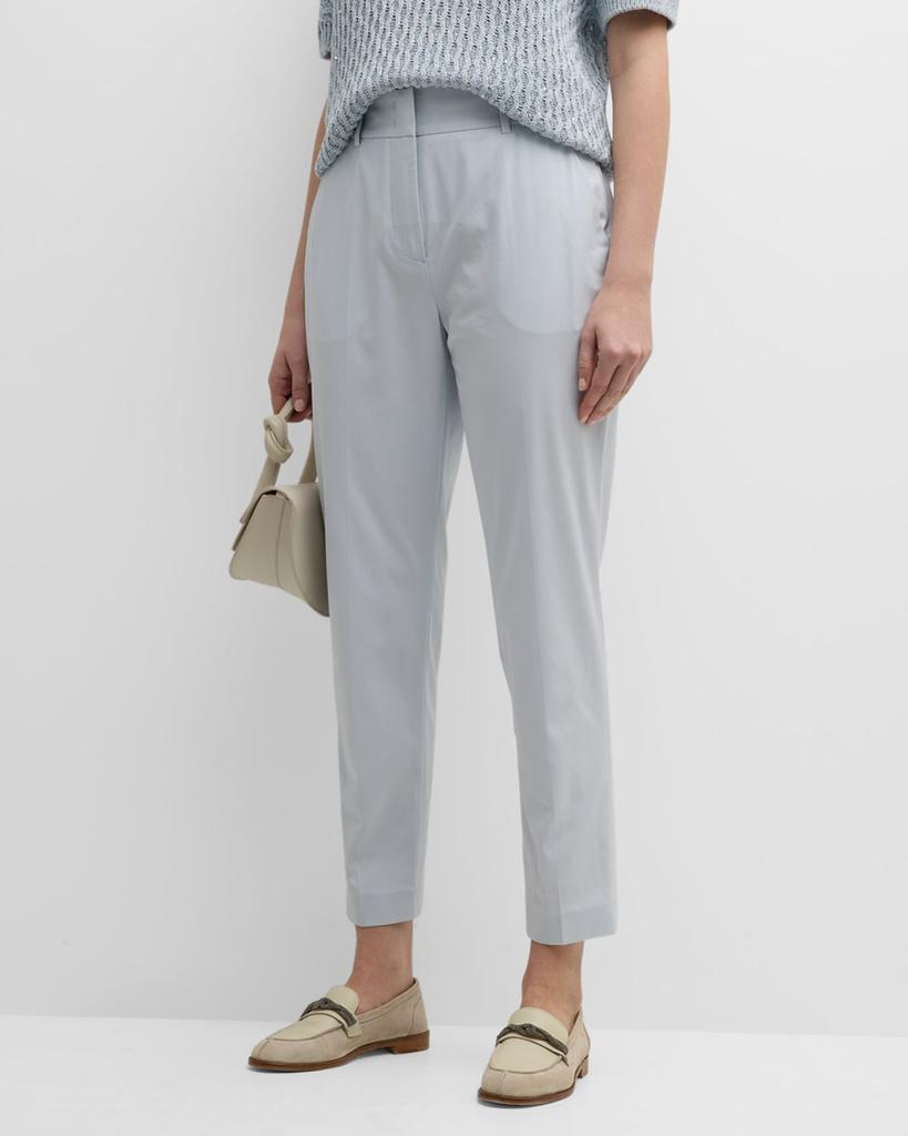 Eleventy Cropped High-Rise Tapered Pants