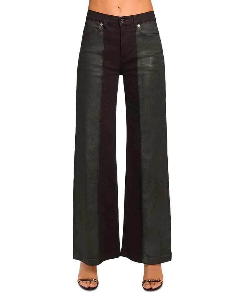 Ramy Brook Coated Vinnie Wide Leg Jeans in Black 1