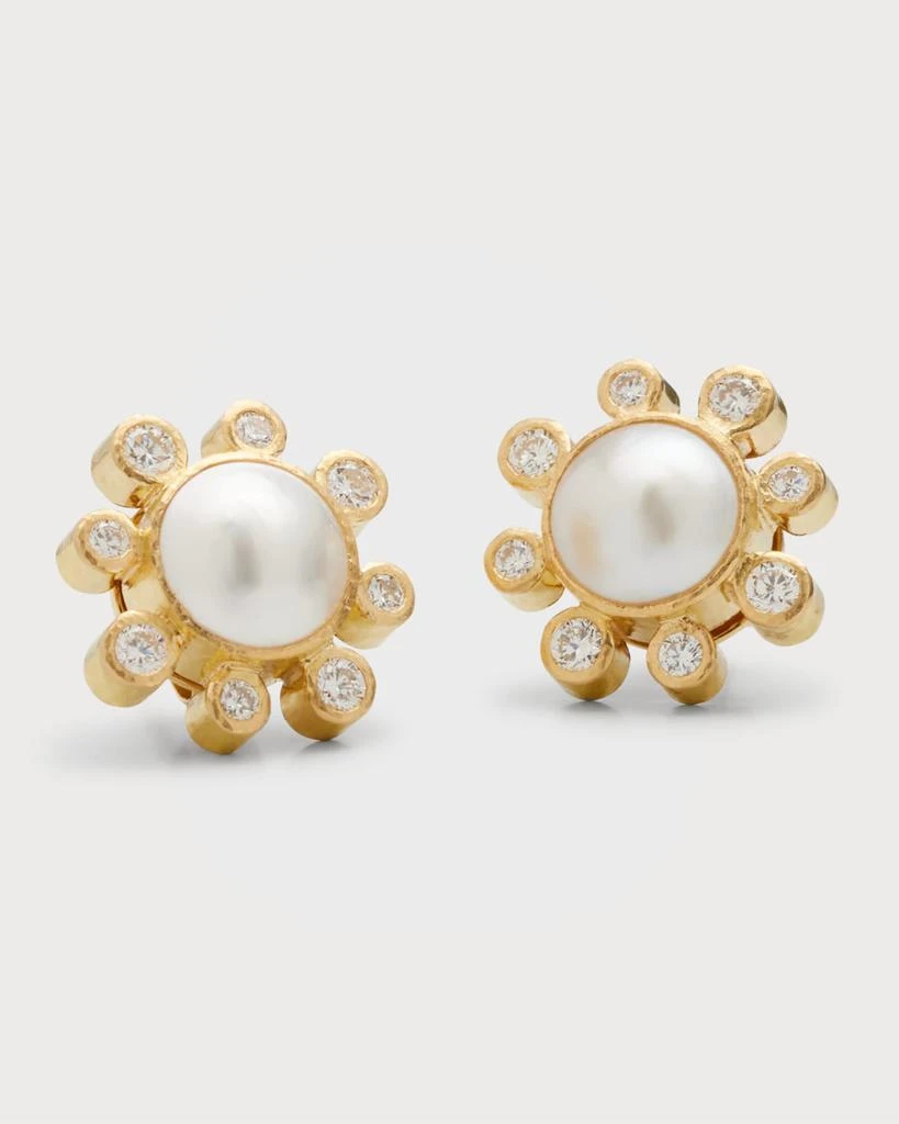 Elizabeth Locke 19K Diamond and Akoya Pearl Earrings 3