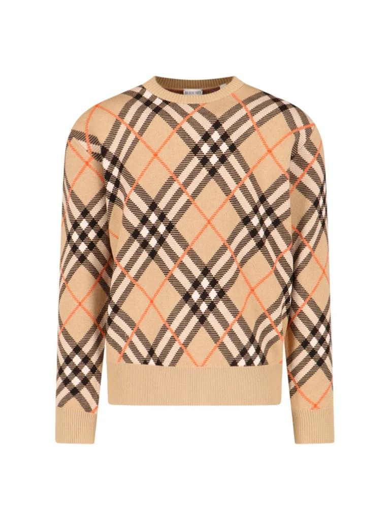 Burberry Burberry Nova Check Long-Sleeved Crewnecck Jumper 1