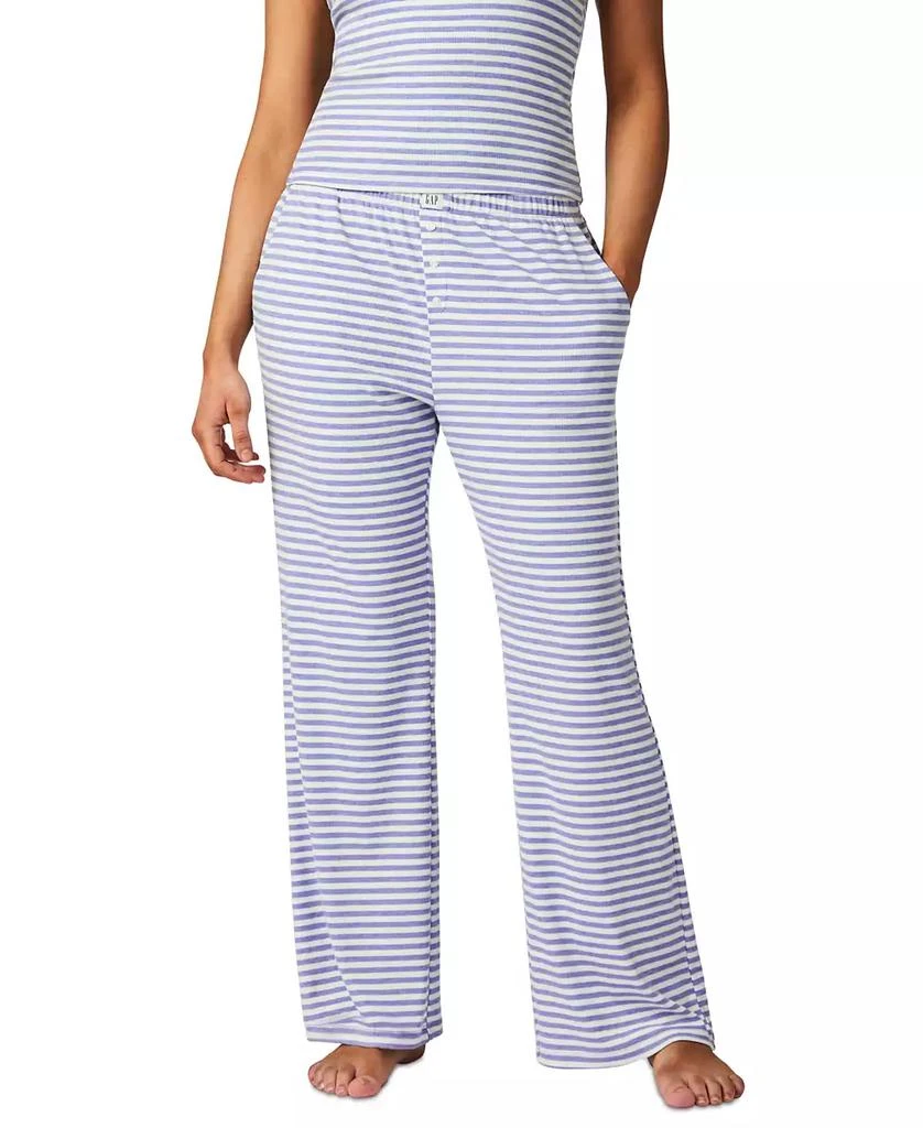 GAP Women's Ribbed Mid-Rise Lounge Pajama Pants 1