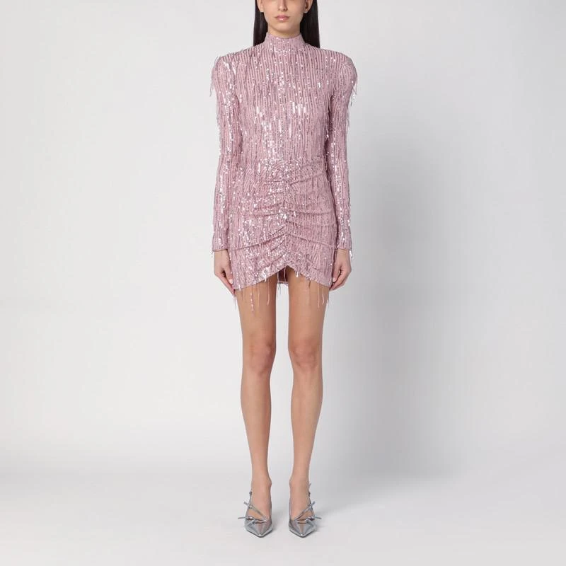 Pink mini dress with sequin fringes  On Sale Now with Up to 41% Off |  Discover Exclusive Deals & Savings at BeyondStyle  Authentic ROTATE Birger  Christensen apparel & accessories|dresses|woman|dress|women|clothing with