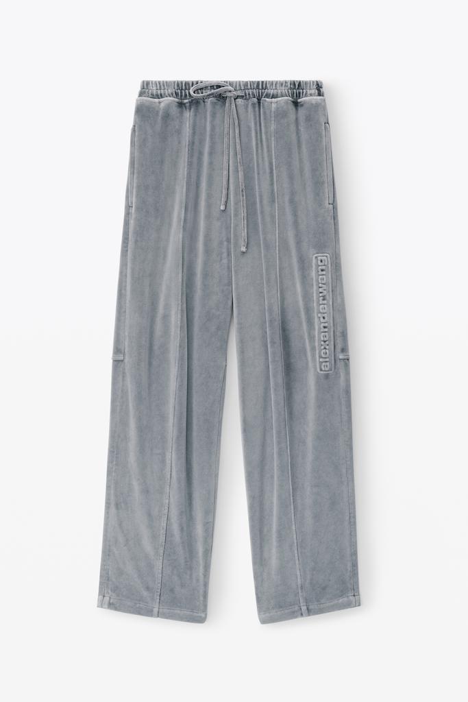 Alexander Wang logo track pant in velour