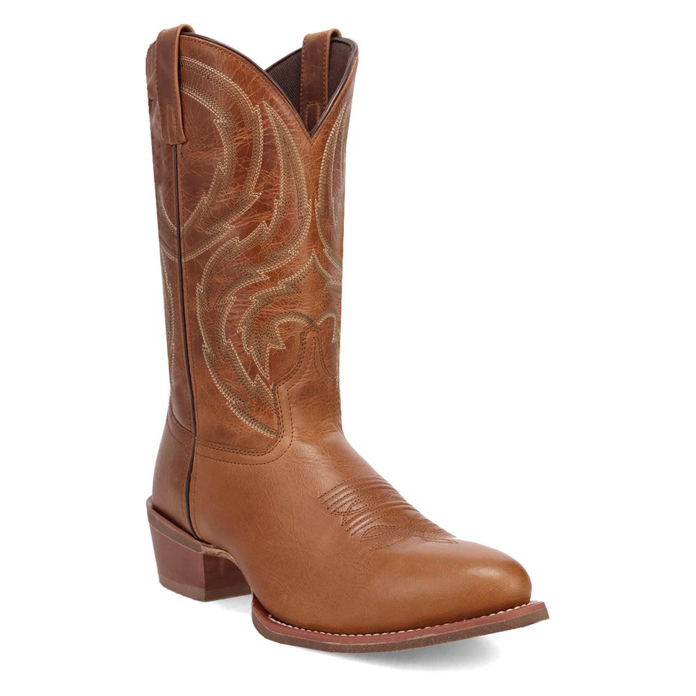 Laredo Novak Embroidered Round Toe Pull On Cowboy Boots