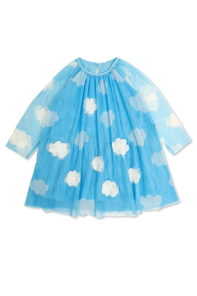 Stella McCartney Stella McCartney Kids Clouds Printed Crewneck Tulle Dress 1