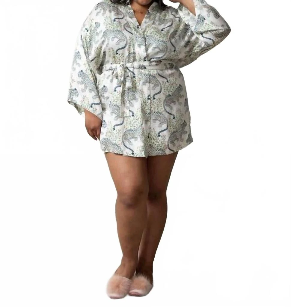 Printfresh Eco Satin Glam Mini Robe In Bagheera Wedding Cake 2