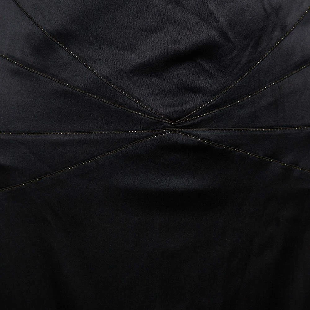 Roberto Cavalli Roberto Cavalli Black Satin Ruffle Hem Detail Maxi Skirt M 4