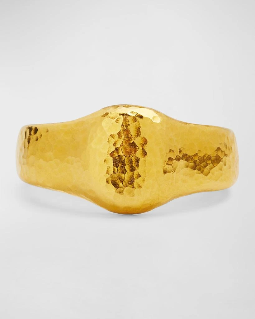 Gurhan Men's Hammered 22K Yellow Gold Signet Ring 1