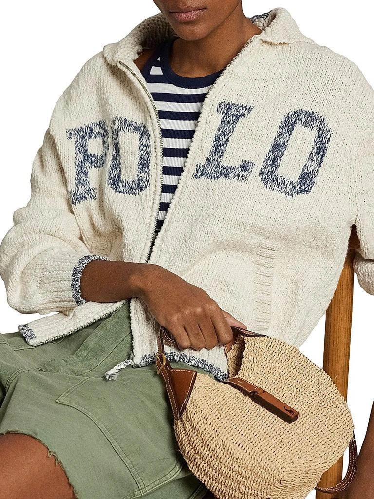 Ralph Lauren Logo Cotton-Knit Zip-Up Cardigan 5