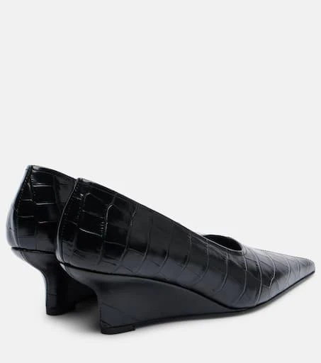 Totême Croc-effect leather wedges 2