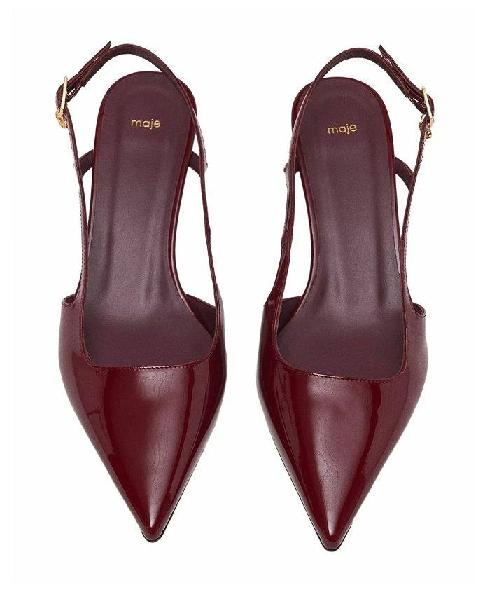 Maje Women
s Patent Leather Slingback Pumps 4