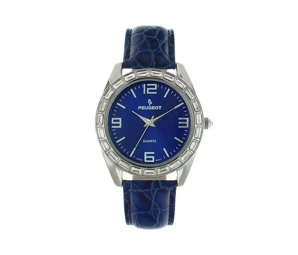 Peugeot Women's 40mm Blue Boyfriend Watch with Baguette Crystals 1