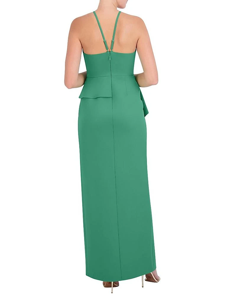 BCBG V-Neck Off-The-Shoulder Peplum Gown 5