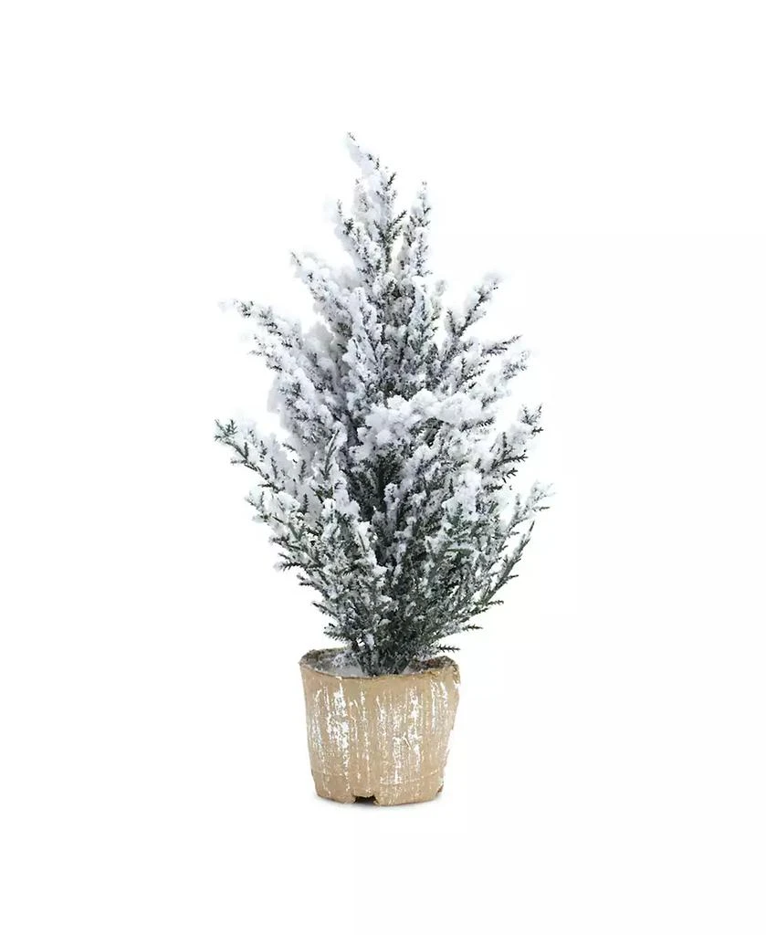 Slickblue Premium Potted Snowy Pine Tree Set (Set of 6) - Authentic-Looking 12" Artificial Trees for Seasonal and Holiday Delights 2