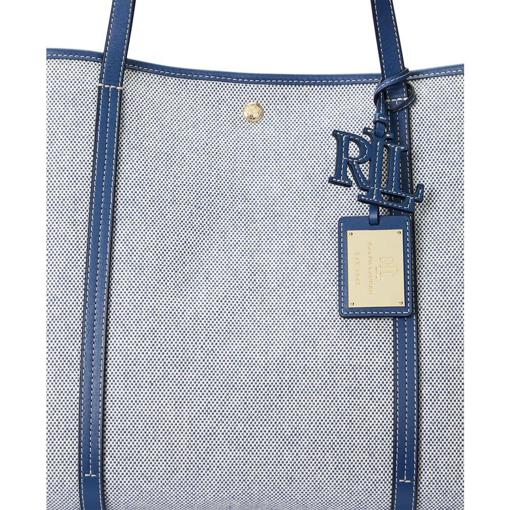 Lauren Ralph Lauren Canvas and Leather Large Emerie Tote