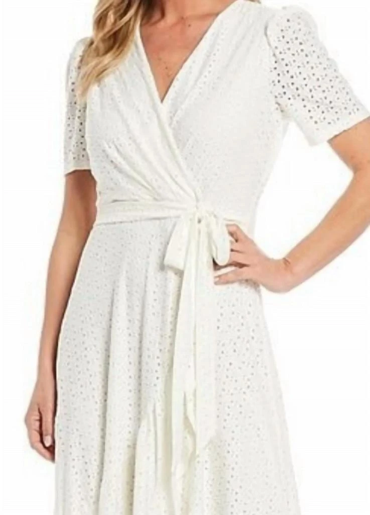 Shop London Times - Short Sleeve Faux Wrap Style Midi Dress on Sale at  BeyondStyle  Get 38% Off London Times - Short Sleeve Faux Wrap Style Midi  Dress with Limited-Time Flash