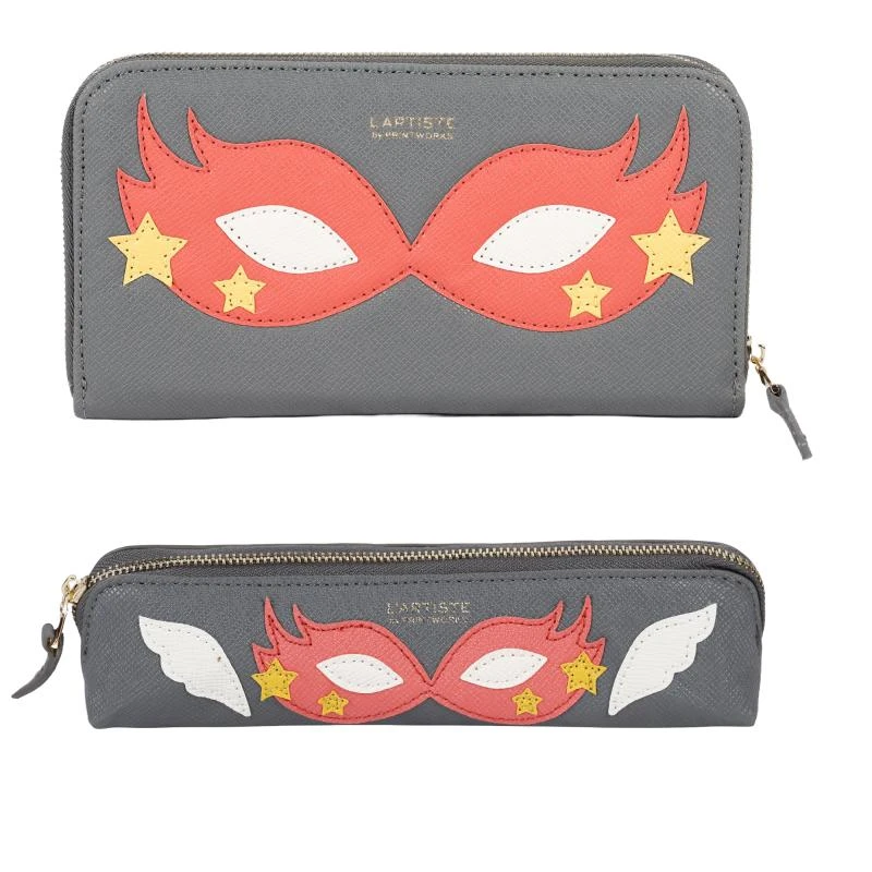 PRINTWORKS Superhero mask logo pencil cases set in grey 1