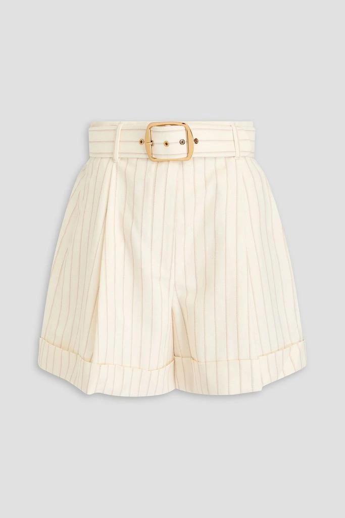 Zimmermann Belted striped jacquard shorts