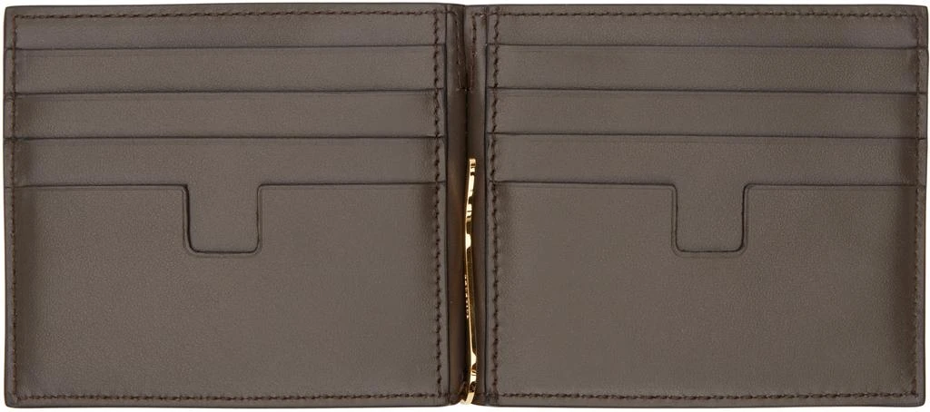 Tom Ford Khaki Camo Nubuck T Line Money Clip Wallet 3