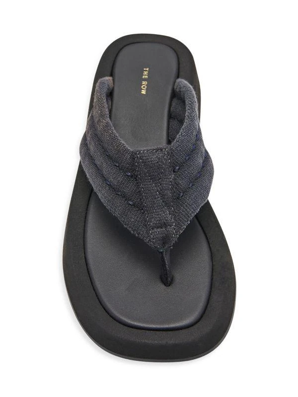 The Row Ginza Quilted Canvas Flip Flops 4