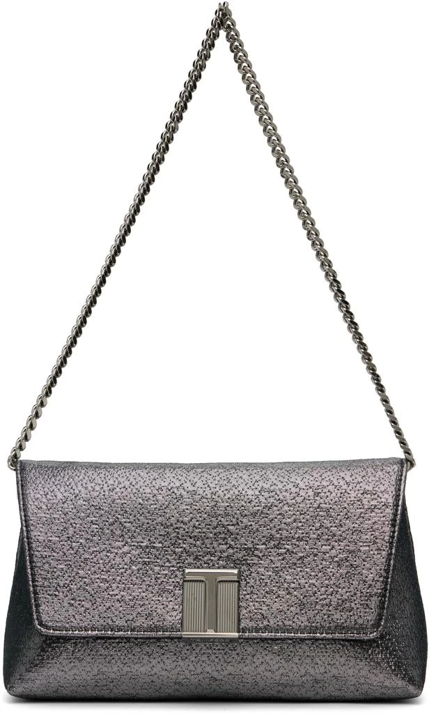 Tom Ford Gunmetal Mini Hammered-Effect Fabric Nobile Bag 1