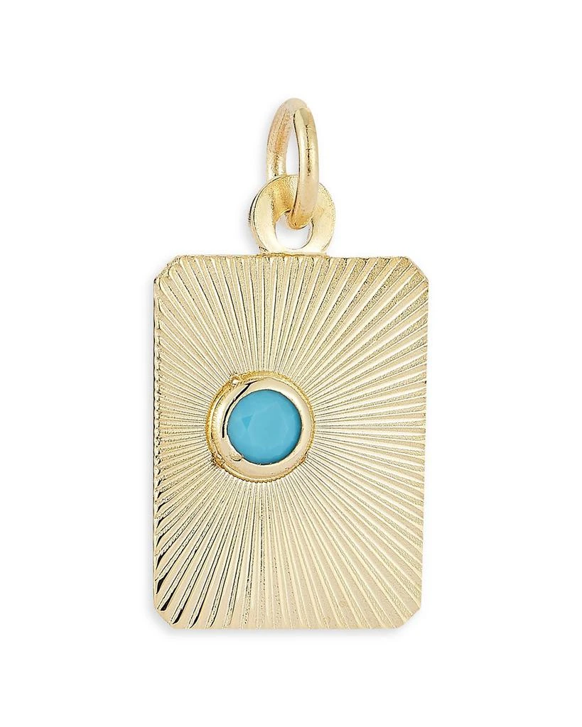 Moon & Meadow 14K Yellow Gold Turquoise Sunray Dog Tag Pendant 1
