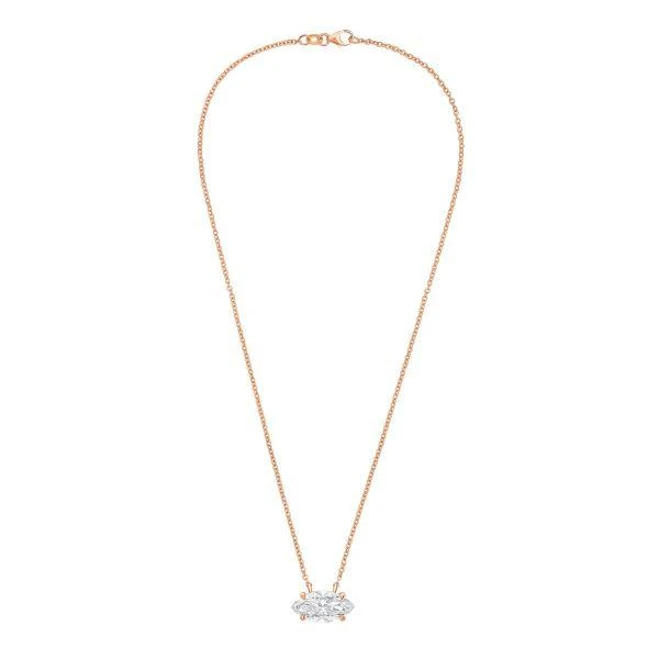Diana M Jewels 14kt rose gold lab grown marquise east west diamond pendant weighing 1.00 ct in a prong setting 2
