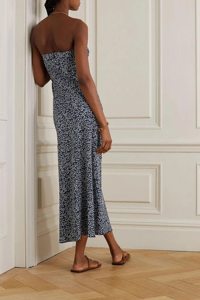 Matteau strapless floral-print  silk crepe de chine maxi dress 3