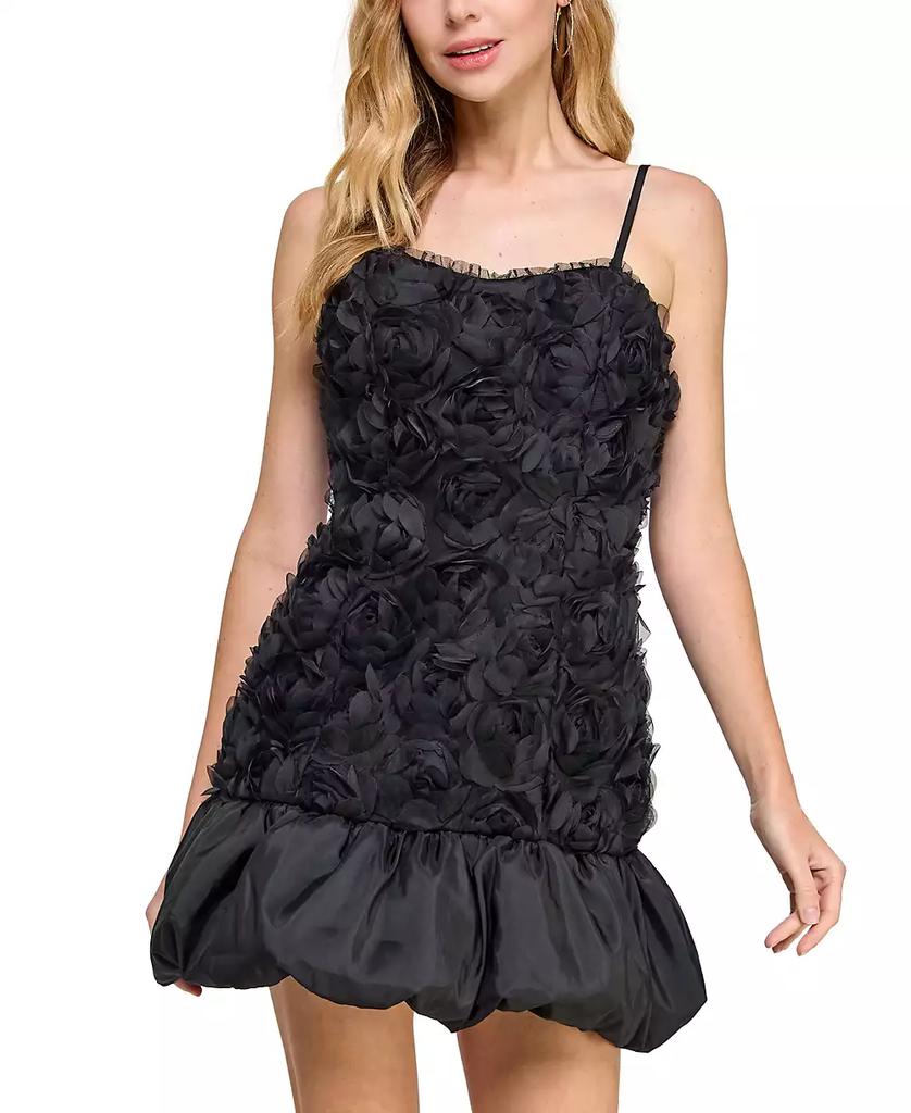Morgan & Company Juniors' Sweetheart-Neck Taffeta Rosette Dress