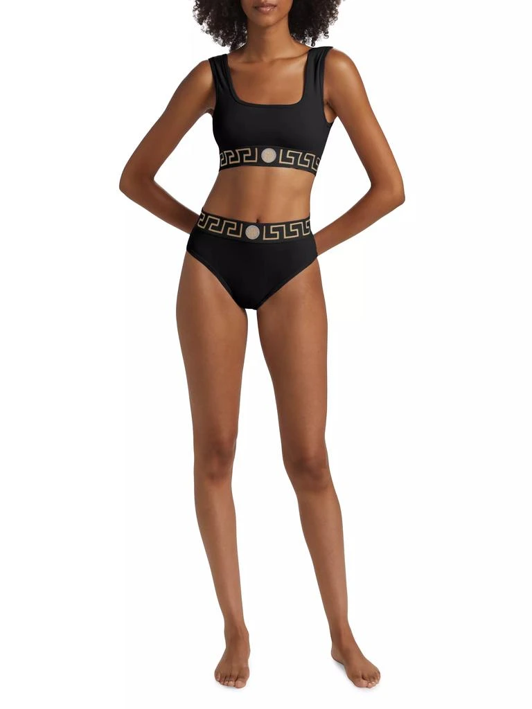 Versace Topeka Logo Jersey Bi-Stretch Cotton Sports Bra 2
