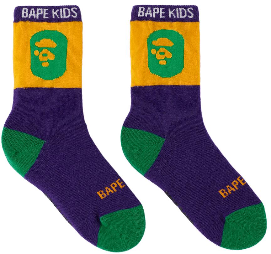 Bape Kids Purple Ape Head Socks